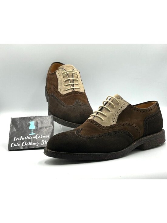 Peal & Co. For Brooks Brothers Men Brown Suede Wingtip Oxford Shoes Sz 11D 3268 main image 10